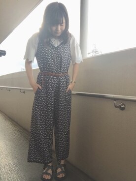 「w closet」｜「アイテム（オールインワン・サロペット）」を使った、S A Kさん（レディース・159cm）の夏コーディネート