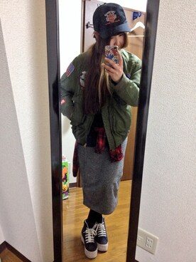 「RNA（アールエヌエー）のアイテム（ブルゾン）」を使った、yumikaさん（レディース・153cm）の冬コーディネート