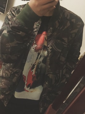 「AAPE BY A BATHING APE（エーエイプバイアベイシングエイプ）のアイテム（スタジャン）」を使った、sandra.UUさん（レディース・165cm）の冬コーディネート