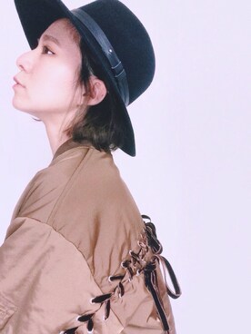 「rag & bone（ラグアンドボーン）のアイテム（帽子）」を使った、古家亜季さん（レディース・164cm）の秋コーディネート