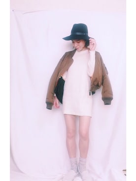 「rag & bone（ラグアンドボーン）のアイテム（帽子）」を使った、古家亜季さん（レディース・164cm）の秋コーディネート