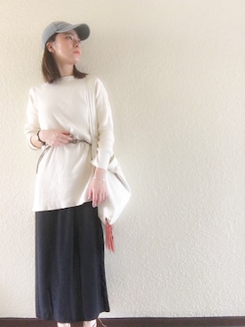 「ANVIL（アンヴィル）のアイテム（帽子）」を使った、古家亜季さん（レディース・164cm）の夏コーディネート