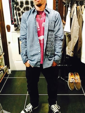 「Softmachine（ソフトマシーン）のアイテム（アクセサリー）」を使った、softManさん（メンズ・172cm）の春コーディネート