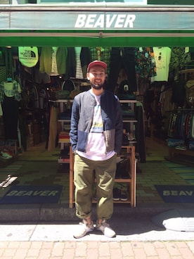 「Saucony（サッカニー）のアイテム」を使った、すずき ともたかさん（メンズ・183cm）の春コーディネート