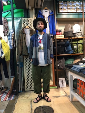 「Chaco（チャコ）のアイテム」を使った、すずき ともたかさん（メンズ・183cm）の春コーディネート