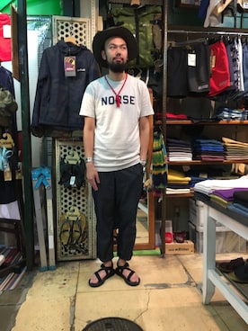 「Chaco（チャコ）のアイテム」を使った、すずき ともたかさん（メンズ・183cm）の夏コーディネート