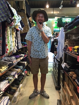 「Saucony（サッカニー）のアイテム」を使った、すずき ともたかさん（メンズ・183cm）の夏コーディネート