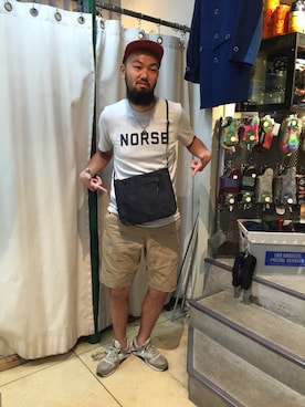 「Saucony（サッカニー）のアイテム」を使った、すずき ともたかさん（メンズ・183cm）の夏コーディネート