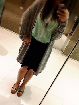 「H&M DIVIDED（エイチアンドエム　ディヴァイデッド）のアイテム（ピーコート）」を使った、Carrie Yipさん（レディース・165cm）の夏コーディネート