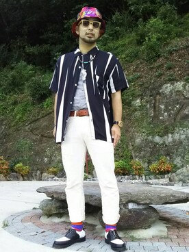 「TACS（タックス）のアイテム」を使った、kazさん（メンズ・178cm）の夏コーディネート