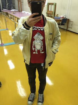 「666（シックスシックスシックス）のアイテム（パンツ）」を使った、Kazさん（メンズ・158cm）の春コーディネート