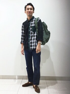「スエードシューズ」｜一柳さん（メンズ・178cm）の夏コーディネート