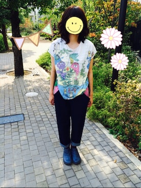 「SNOWPY（スノウピー）のアイテム（パンツ）」を使った、まるこさん（レディース・164cm）の秋コーディネート