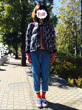 「まるこーでらっくす」｜「アイテム（ダウンジャケット/コート）」を使った、まるこさん（レディース・164cm）の冬コーディネート