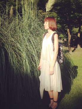 「mintdesigns（ミントデザインズ）のアイテム（バックパック/リュック）」を使った、marumi03さん（レディース・157cm）の夏コーディネート