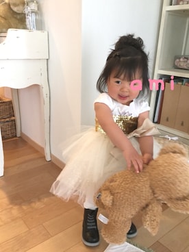 「WASK（ワスク）のアイテム（ブーツ）」を使った、amiamiさん（キッズ・80cm）の春コーディネート