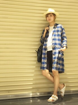 「WHITE MOUNTAINEERING（ホワイトマウンテニアリング）のアイテム（その他アウター）」を使った、E  M  Iさん（レディース・165cm）の夏コーディネート