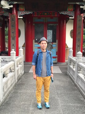 「UNIQLO（ユニクロ）のアイテム（帽子、グレー系）」を使った、alanchenさん（メンズ・171cm）の夏コーディネート