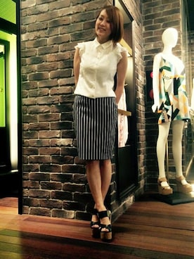 「GUILD PRIME（ギルドプライム）のアイテム」を使った、Yasukoさん（レディース・161cm）の夏コーディネート