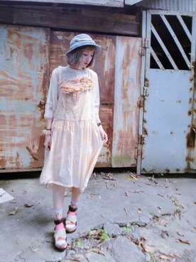 「handmade」｜「アイテム（ピーコート）」を使った、木塔麻さん（レディース・160cm）の夏コーディネート