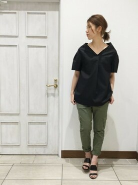 「FRAMeWORK（フレームワーク）のアイテム（サンダル）」を使った、eripoyoさん（レディース・164cm）の春コーディネート