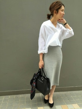 「FRAMeWORK（フレームワーク）のアイテム（スカート）」を使った、eripoyoさん（レディース・164cm）の夏コーディネート