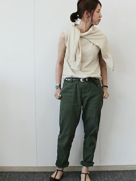 「FRAMeWORK（フレームワーク）のアイテム」を使った、eripoyoさん（レディース・164cm）の夏コーディネート