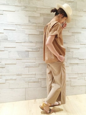 「FRAMeWORK（フレームワーク）のアイテム（パンツ）」を使った、eripoyoさん（レディース・164cm）の夏コーディネート