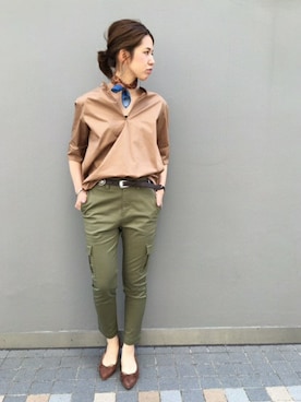 「FRAMeWORK（フレームワーク）のアイテム（パンツ）」を使った、eripoyoさん（レディース・164cm）の夏コーディネート