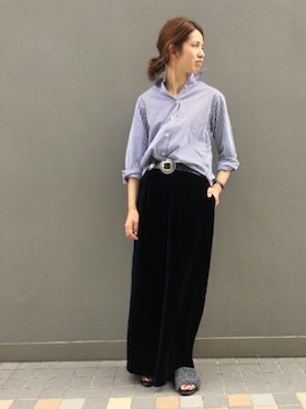 「FRAMeWORK（フレームワーク）のアイテム（パンツ）」を使った、eripoyoさん（レディース・164cm）の夏コーディネート