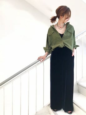 「FRAMeWORK（フレームワーク）のアイテム（サンダル）」を使った、eripoyoさん（レディース・164cm）の秋コーディネート