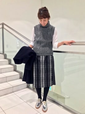 「FRAMeWORK（フレームワーク）のアイテム（スカート）」を使った、eripoyoさん（レディース・164cm）の秋コーディネート