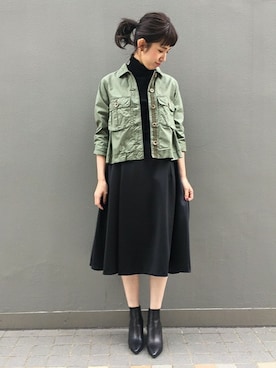 「FRAMeWORK（フレームワーク）のアイテム（スカート）」を使った、eripoyoさん（レディース・164cm）の冬コーディネート