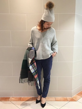 「FRAMeWORK（フレームワーク）のアイテム」を使った、eripoyoさん（レディース・164cm）の冬コーディネート