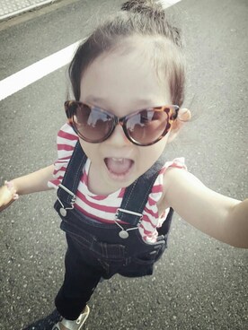 「Levi's（リーバイス）のアイテム（サロペット/オーバーオール）」を使った、L×Mさん（キッズ・90cm）の夏コーディネート
