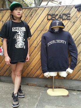 「430（フォーサーティ）のアイテム（キャップ）」を使った、KOTTANさん（キッズ・139cm）の春コーディネート