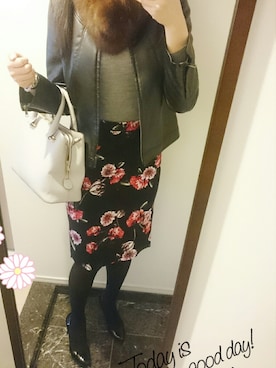 「N.（N. Natural Beauty Basic）（エヌエヌナチュラルビューティーベーシック）のアイテム（ライダースジャケット）」を使った、Sawaさん（レディース・168cm）の秋コーディネート