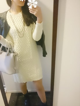 「N.（N. Natural Beauty Basic）（エヌエヌナチュラルビューティーベーシック）のアイテム（ライダースジャケット）」を使った、Sawaさん（レディース・168cm）の秋コーディネート