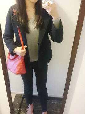 「A part by（アパートバイ）のアイテム（ダッフルコート）」を使った、Sawaさん（レディース・168cm）の秋コーディネート