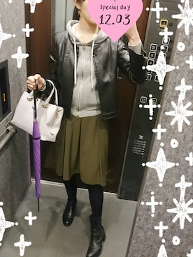 「N.（N. Natural Beauty Basic）（エヌエヌナチュラルビューティーベーシック）のアイテム（ナイロンジャケット）」を使った、Sawaさん（レディース・168cm）の冬コーディネート