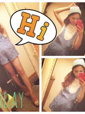 「Lily Brown」｜「アイテム（サロペット/オーバーオール）」を使った、YUIKA ODAさん（レディース・160cm）の夏コーディネート