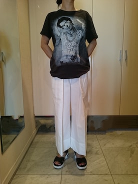 「MARC JACOBS（マークジェイコブス）のアイテム（シューズ）」を使った、ぷうこさん（レディース・155cm）の夏コーディネート