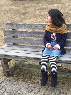 「abcd（ナシ）のアイテム（スウェット）」を使った、HiNaRiさん（キッズ・120cm）の冬コーディネート