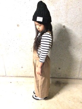 「GLOBAL WORK（グローバルワーク）のアイテム（オールインワン・サロペット）」を使った、RUCHIさん（キッズ・120cm）の秋コーディネート