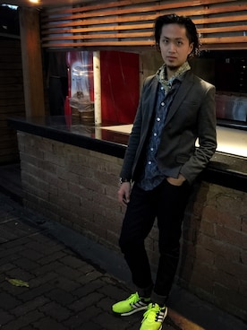 「DEMARCOLAB（デマルコラブ）のアイテム（トップス）」を使った、Young さん（メンズ・177cm）の冬コーディネート