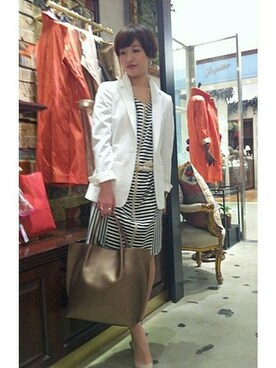 「FIGARO Paris（フィガロパリ）のアイテム（ジャケット/アウター）」を使った、vermeilmurataさん（レディース・155cm）の春コーディネート