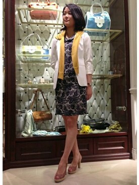 「FIGARO Paris（フィガロパリ）のアイテム（ジャケット/アウター）」を使った、vermeilmurataさん（レディース・155cm）の春コーディネート