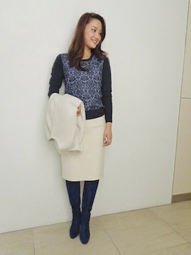 「FIGARO Paris（フィガロパリ）のアイテム（ジャケット/アウター）」を使った、vermeilmurataさん（レディース・170cm）の冬コーディネート