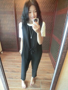 「STYLENANDA（スタイルナンダ）のアイテム（つなぎ/オールインワン）」を使った、人淡如兰_floraさん（レディース・168cm）の夏コーディネート