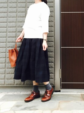 「STAMP AND DIARY（スタンプアンドダイアリー）のアイテム」を使った、na.さん（レディース・160cm）の春コーディネート